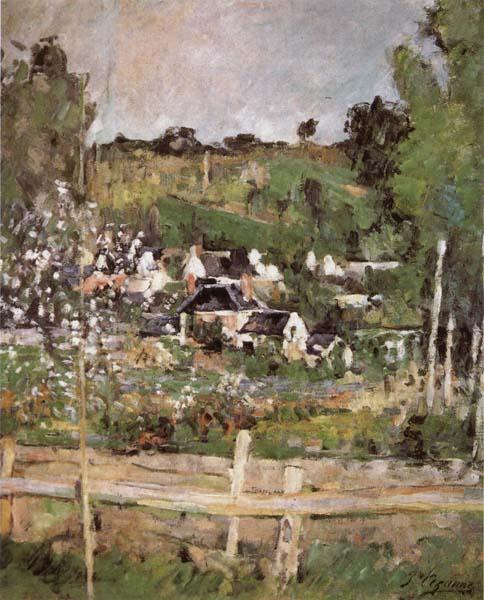 Paul Cezanne View of Auvers-sur-Oise-The Fence oil painting image